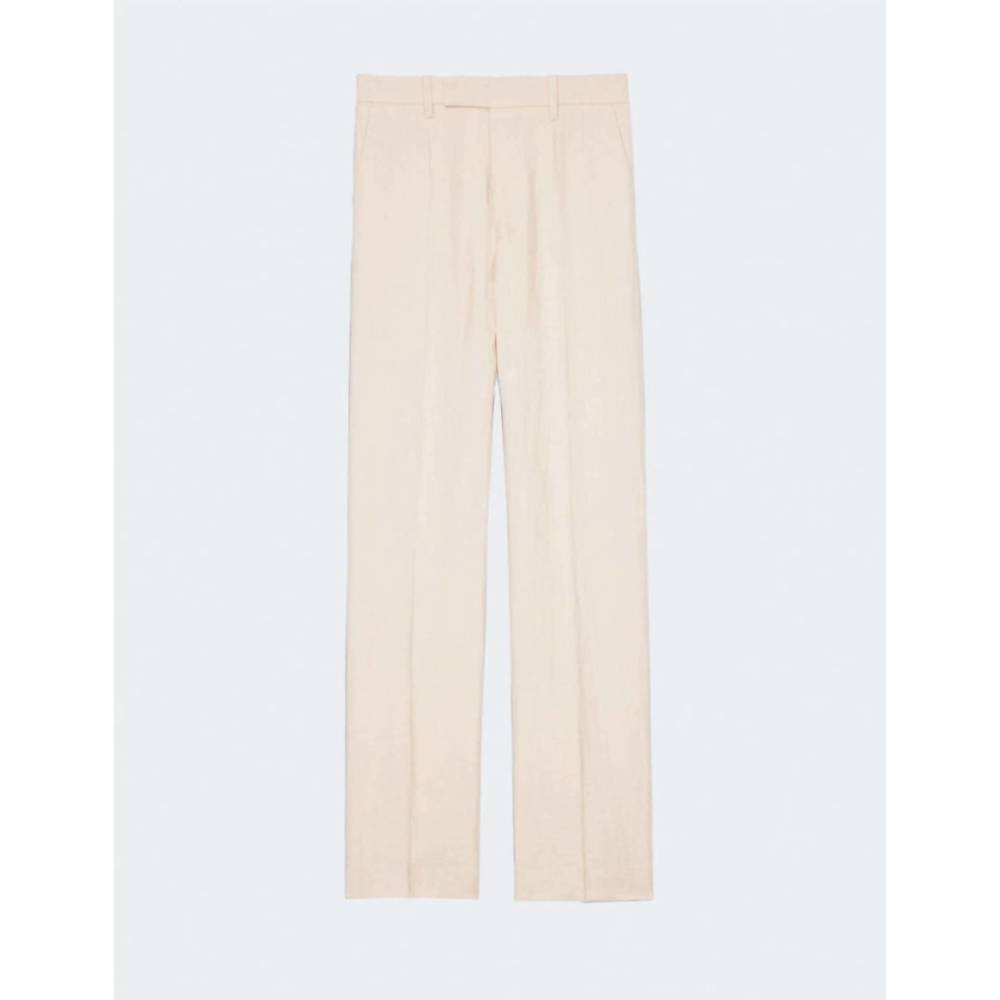 NEW ZADIG & VOLTAIRE peter large tailleur linen pants in poudre powder sz 42